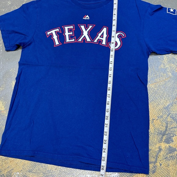 Texas Rangers Cole Hamels Shirt Jersey Medium MLB Baseball Majestic - Picture 7 of 7